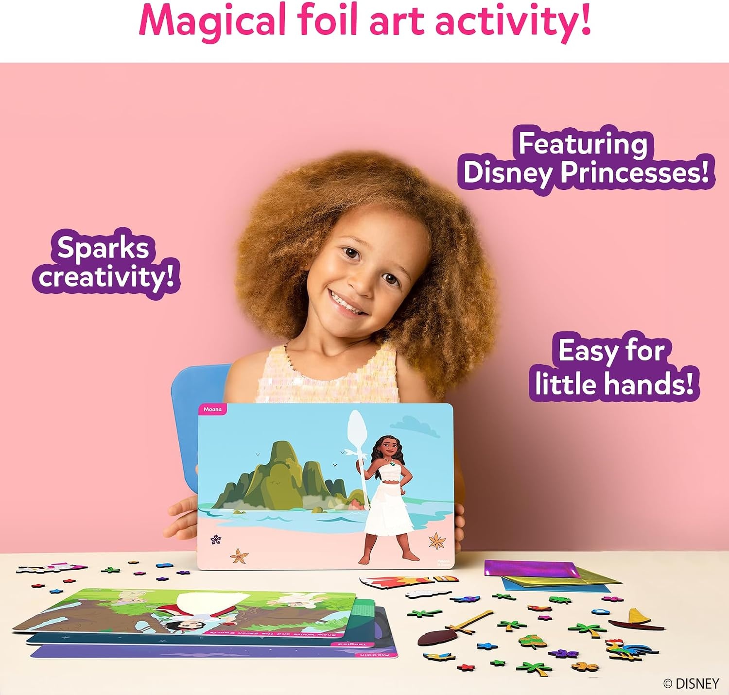 image:imageSkillmatics Foil Fun Disney Princess Foil Art amp Craft Kit Gift for Kids Travel Toy MessFree Sticker Activity DIY Decor For Fans of Cinderella Ariel amp Jasmine Girls amp Boys Ages 4 5 6 7 81 Disney Princess