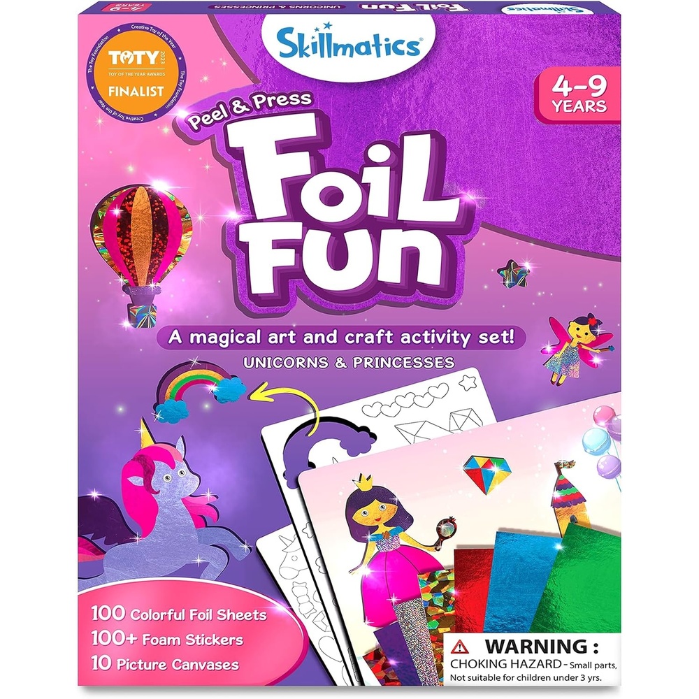image:imageSkillmatics Foil Fun Disney Princess Foil Art amp Craft Kit Gift for Kids Travel Toy MessFree Sticker Activity DIY Decor For Fans of Cinderella Ariel amp Jasmine Girls amp Boys Ages 4 5 6 7 83 Unicorns Princesses
