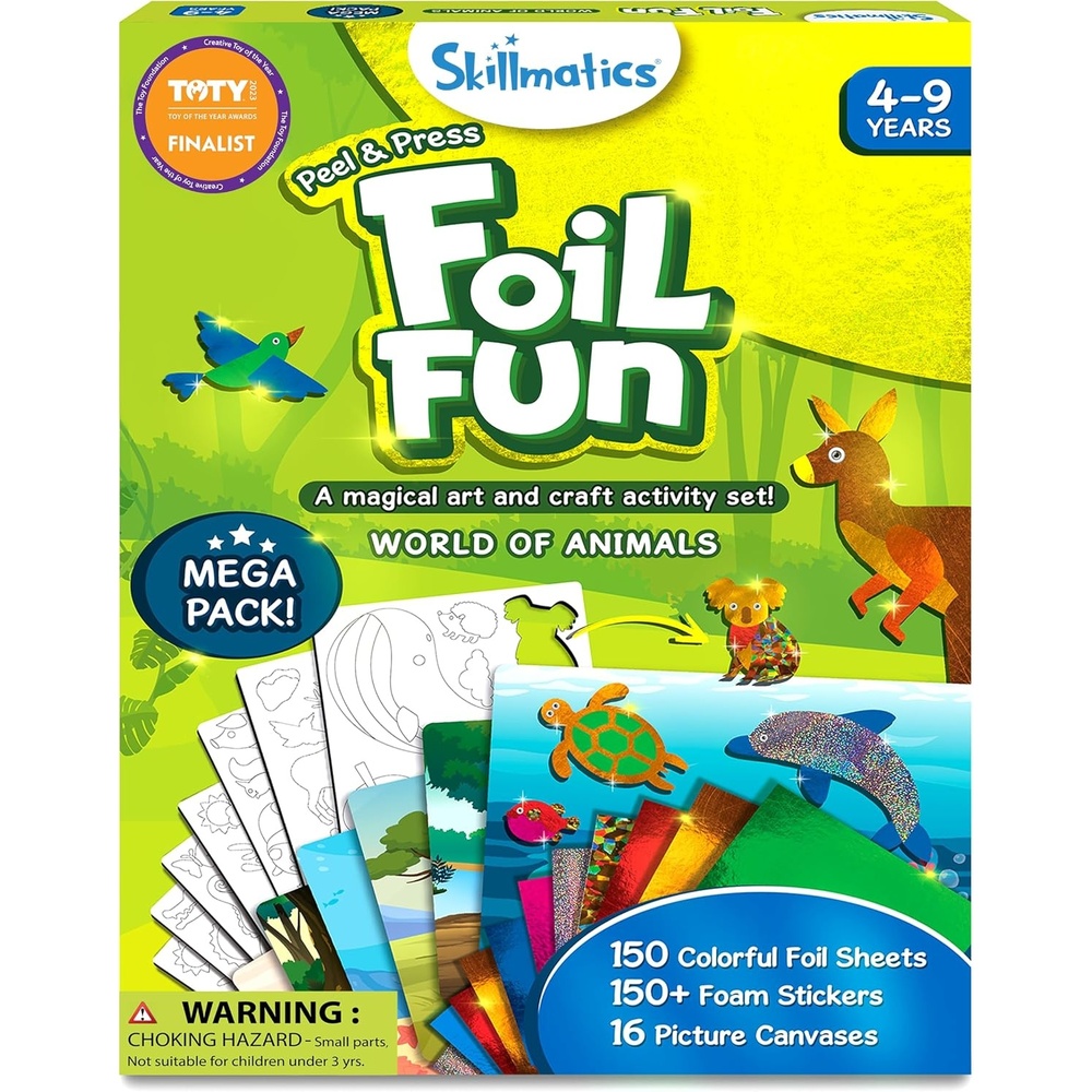 image:imageSkillmatics Foil Fun Disney Princess Foil Art amp Craft Kit Gift for Kids Travel Toy MessFree Sticker Activity DIY Decor For Fans of Cinderella Ariel amp Jasmine Girls amp Boys Ages 4 5 6 7 88 Animals Mega Pack