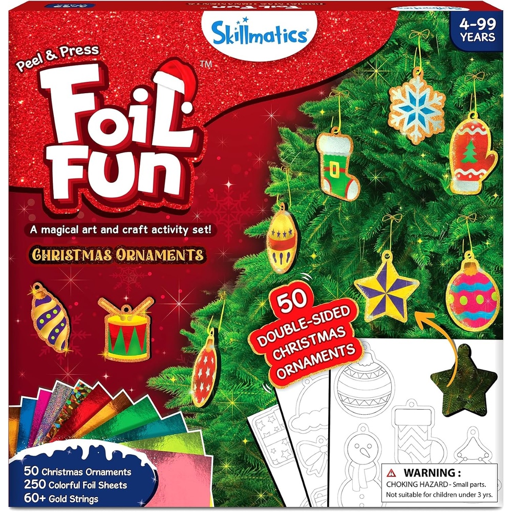 image:imageSkillmatics Foil Fun Disney Princess Foil Art amp Craft Kit Gift for Kids Travel Toy MessFree Sticker Activity DIY Decor For Fans of Cinderella Ariel amp Jasmine Girls amp Boys Ages 4 5 6 7 8Christmas Ornaments