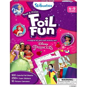 Skillmatics Foil Fun Disney Princess, Foil Art & Craft Kit, Gift for Kids | Travel Toy, Mess-Free Sticker Activity, DIY Decor, For Fans of Cinderella, Ariel & Jasmine, Girls & Boys Ages 4, 5, 6, 7, 8(1. Disney Princess)