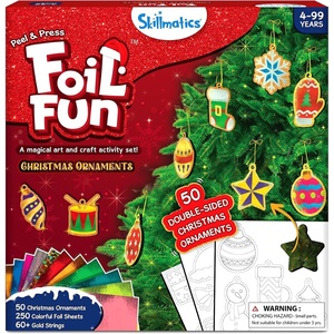 Skillmatics Foil Fun Disney Princess, Foil Art & Craft Kit, Gift for Kids | Travel Toy, Mess-Free Sticker Activity, DIY Decor, For Fans of Cinderella, Ariel & Jasmine, Girls & Boys Ages 4, 5, 6, 7, 8(Christmas Ornaments)