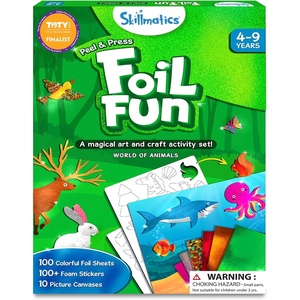 Skillmatics Foil Fun Disney Princess, Foil Art & Craft Kit, Gift for Kids | Travel Toy, Mess-Free Sticker Activity, DIY Decor, For Fans of Cinderella, Ariel & Jasmine, Girls & Boys Ages 4, 5, 6, 7, 8(2. Animals)