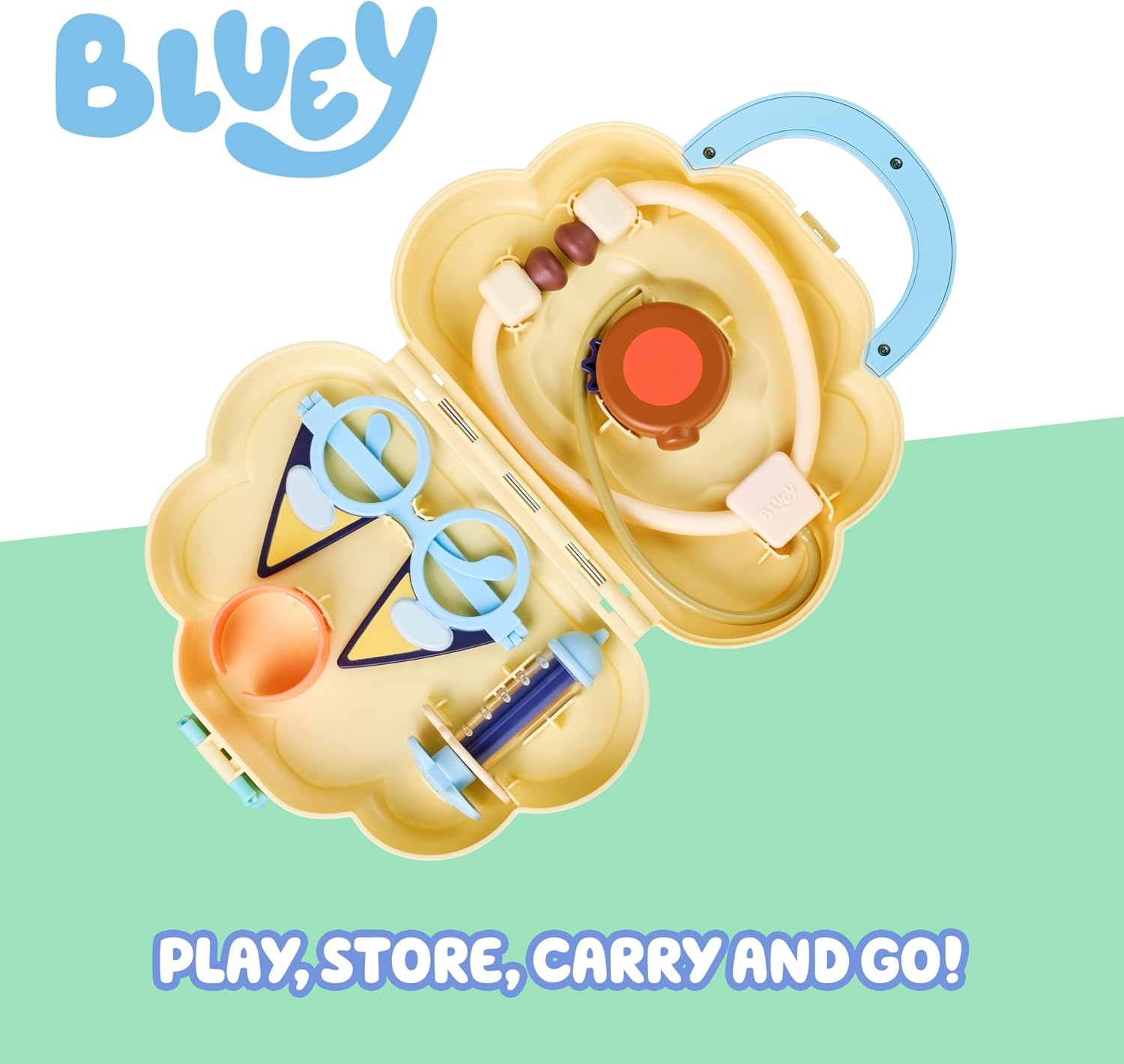 image:imageBluey Shopping Basket 9 Grocery Accessories Toddler Pretend Play Foldable handles sized for little hands shopping list included roleplay toy for kids ages 3Cloud Bag Doctors Set