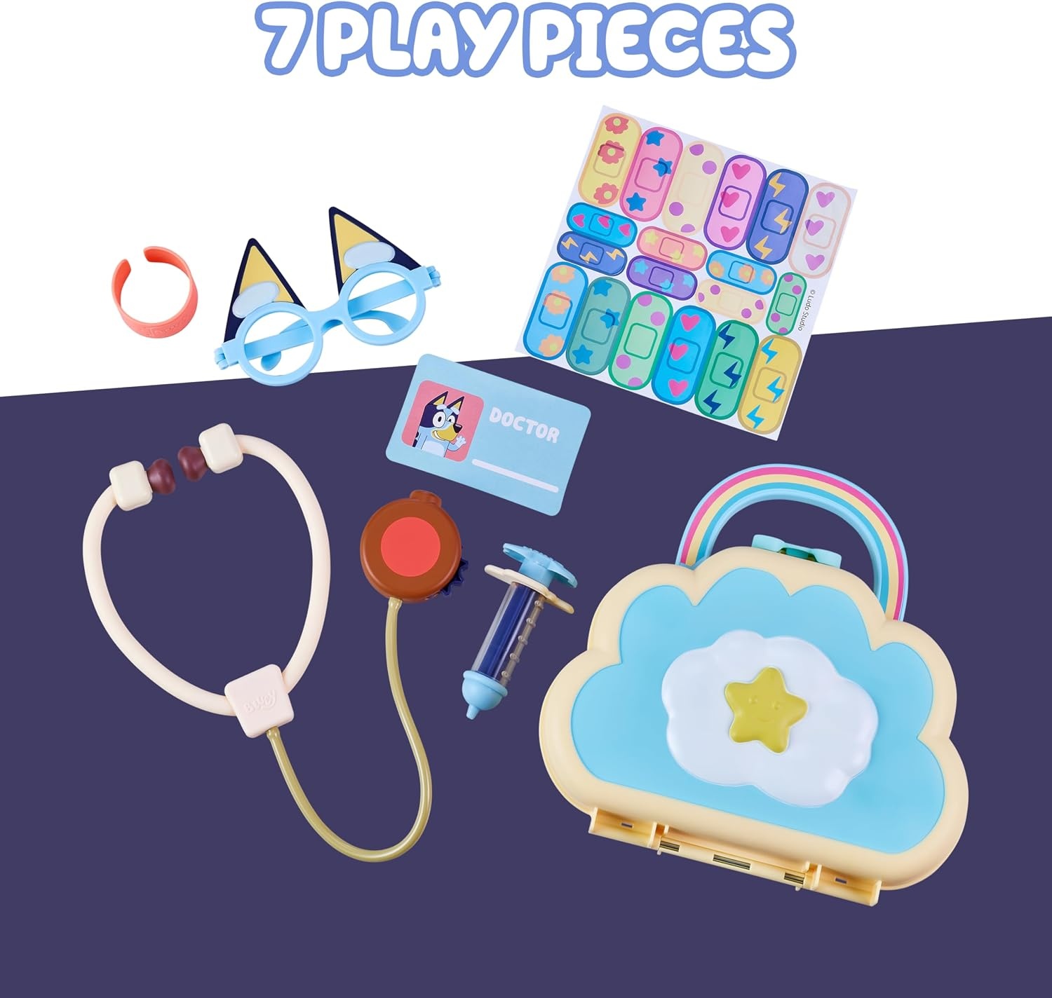 image:imageBluey Shopping Basket 9 Grocery Accessories Toddler Pretend Play Foldable handles sized for little hands shopping list included roleplay toy for kids ages 3Cloud Bag Doctors Set
