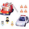 BLUEY Adventure Plane, Airplane Toys, Pilot Figure and Accessories | Open side with fold-down stairs, family seating, and luggage storage in this airplanes for kids playset(Police Car & Firetruck)