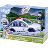 BLUEY Adventure Plane, Airplane Toys, Pilot Figure and Accessories | Open side with fold-down stairs, family seating, and luggage storage in this airplanes for kids playset(Police Car)