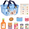 Bluey Shopping Basket, 9 Grocery Accessories, Toddler Pretend Play | Foldable handles sized for little hands, shopping list included; roleplay toy for kids ages 3+(Shopping Basket)