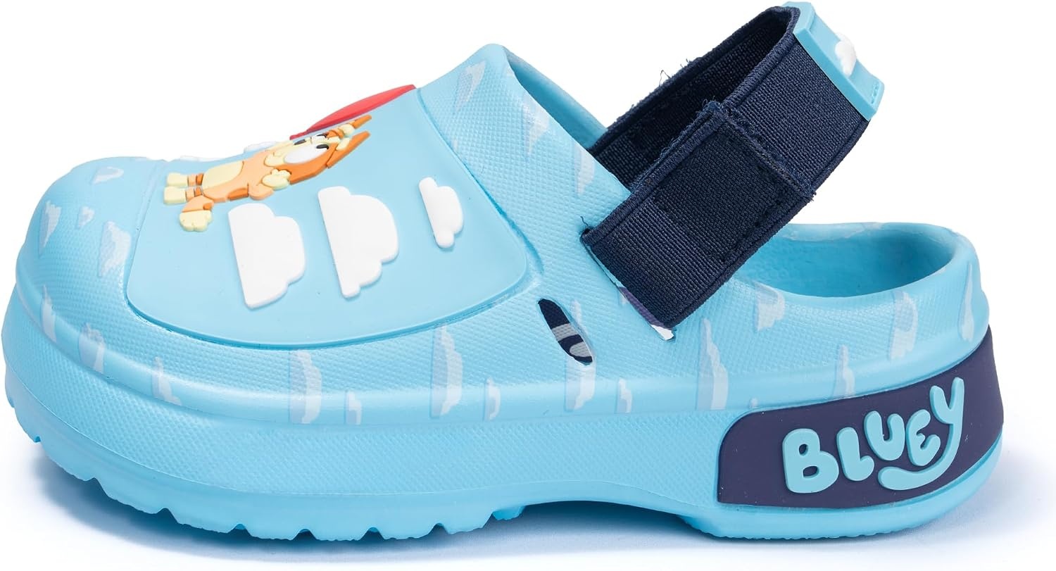 image:imageBluey Officially Licensed Kids Clogs Lightweight SlipOn Sandals with Back Strap Water Shoes for Toddlers amp ChildrenLight Blue