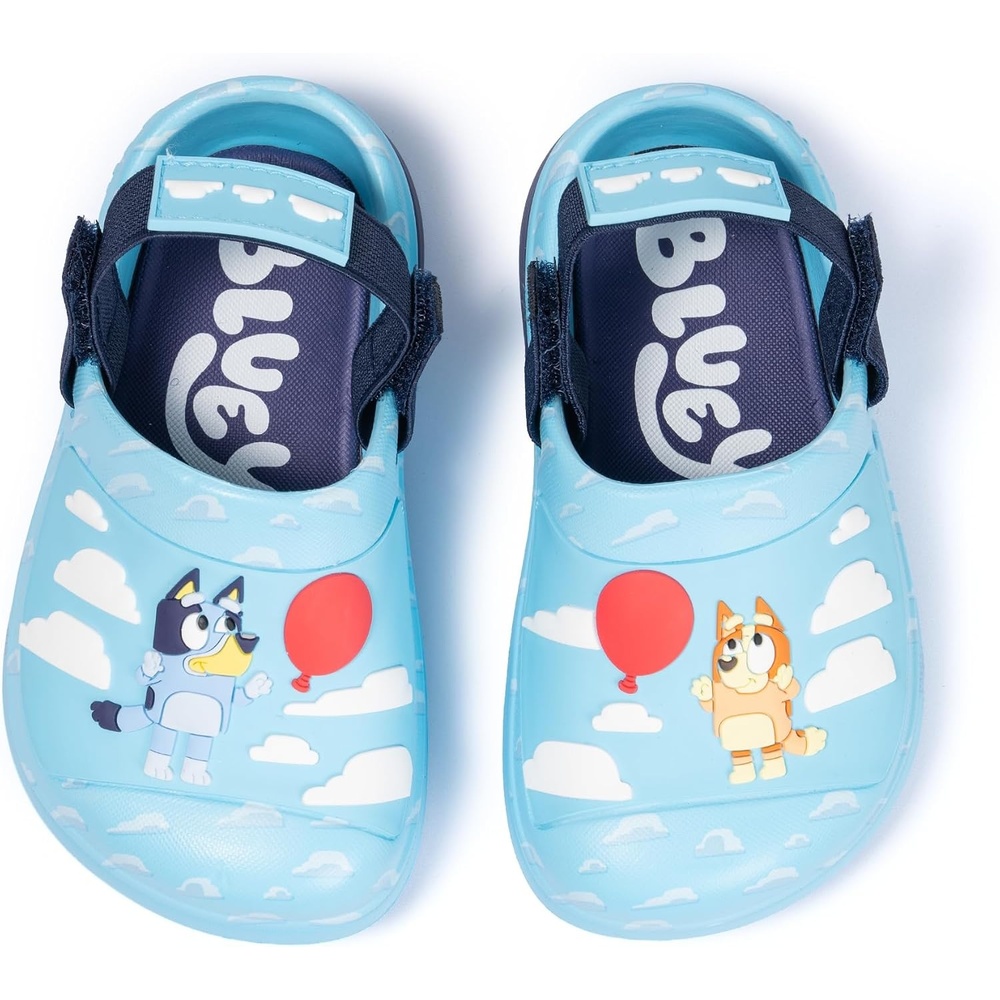 image:imageBluey Officially Licensed Kids Clogs  Lightweight SlipOn Sandals with Back Strap Water Shoes for Toddlers amp ChildrenLight Blue