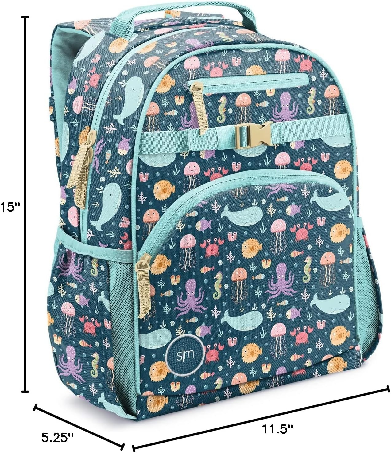 image:imageSimple Modern Medium Bluey Toddler Backpack for School Girls and Boys Kindergarten Elementary Kids Backpack Fletcher Collection Kids 15 tall Bluey SkyUnder the Sea