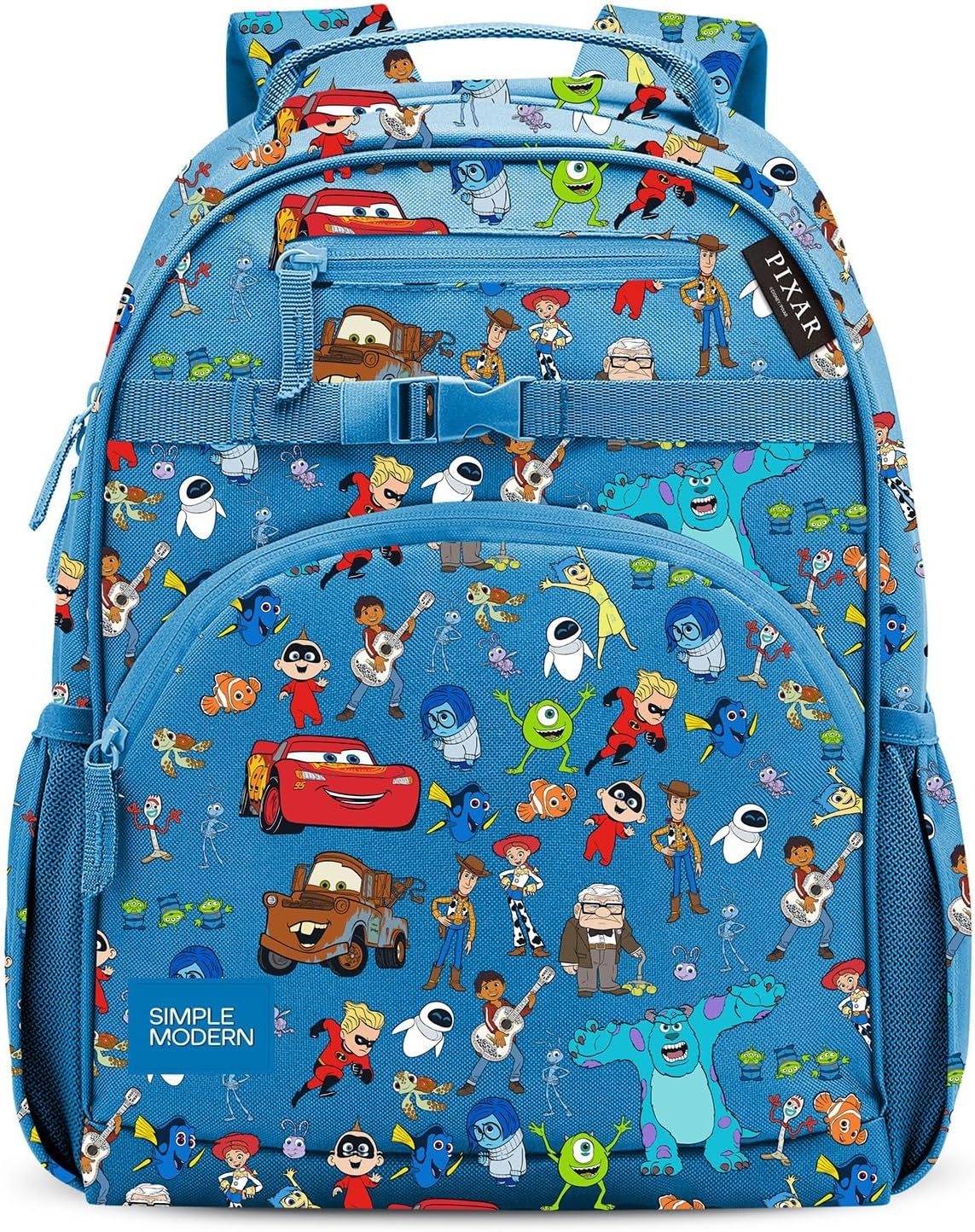 image:imageSimple Modern Medium Bluey Toddler Backpack for School Girls and Boys Kindergarten Elementary Kids Backpack Fletcher Collection Kids 15 tall Bluey SkyDisney Pixar Mashup on Blue