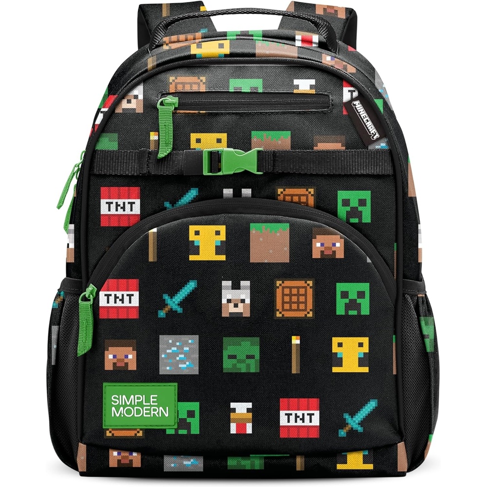 image:imageSimple Modern Medium Bluey Toddler Backpack for School Girls and Boys Kindergarten Elementary Kids Backpack Fletcher Collection Kids 15 tall Bluey SkyMinecraft Mashup