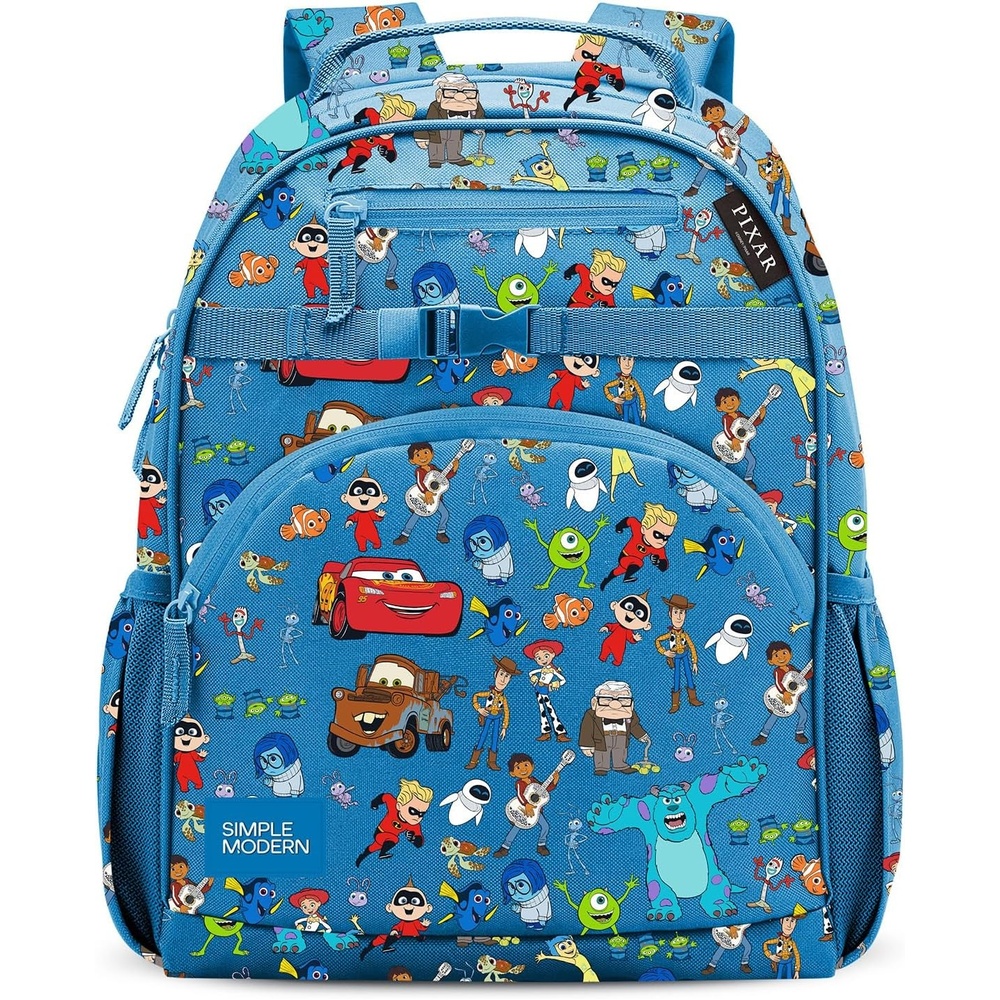 image:imageSimple Modern Medium Bluey Toddler Backpack for School Girls and Boys Kindergarten Elementary Kids Backpack Fletcher Collection Kids 15 tall Bluey SkyDisney Pixar Mashup on Blue