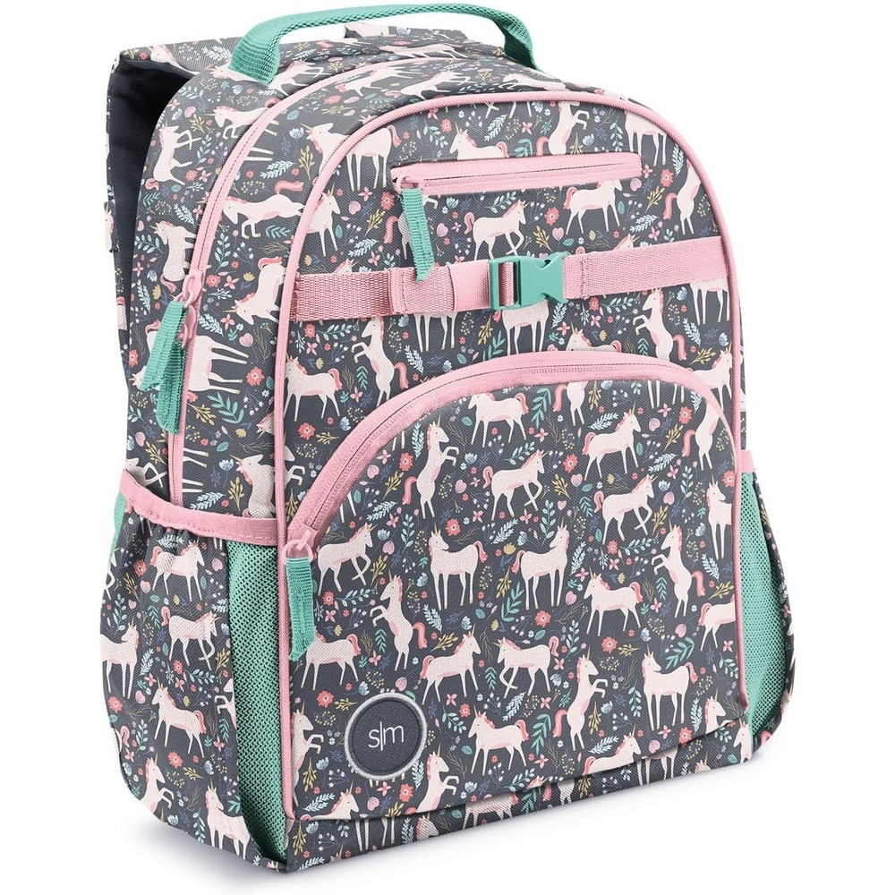 image:imageSimple Modern Medium Bluey Toddler Backpack for School Girls and Boys  Kindergarten Elementary Kids Backpack  Fletcher Collection  Kids  15 tall  Bluey Sky Unicorn Fields