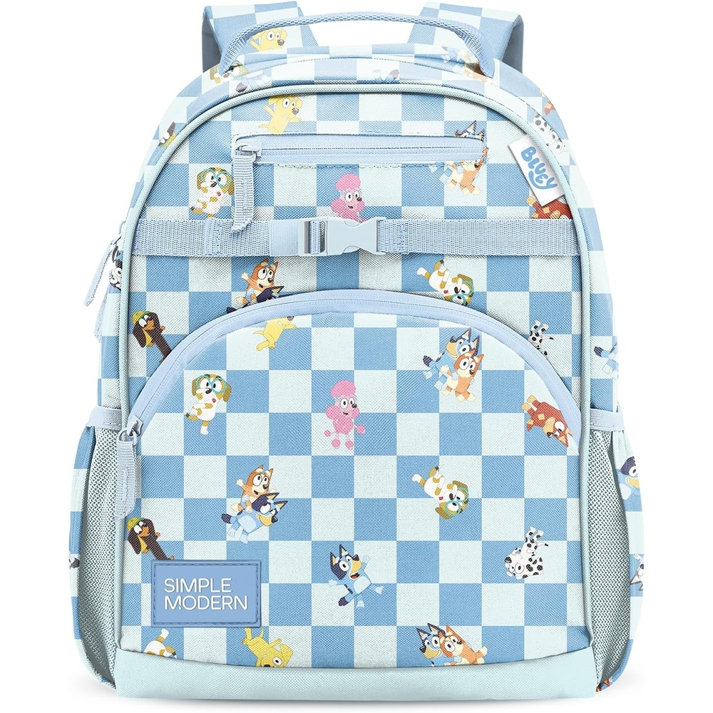 image:imageSimple Modern Medium Bluey Toddler Backpack for School Girls and Boys Kindergarten Elementary Kids Backpack Fletcher Collection Kids 15 tall Bluey SkyBluey Checkmate