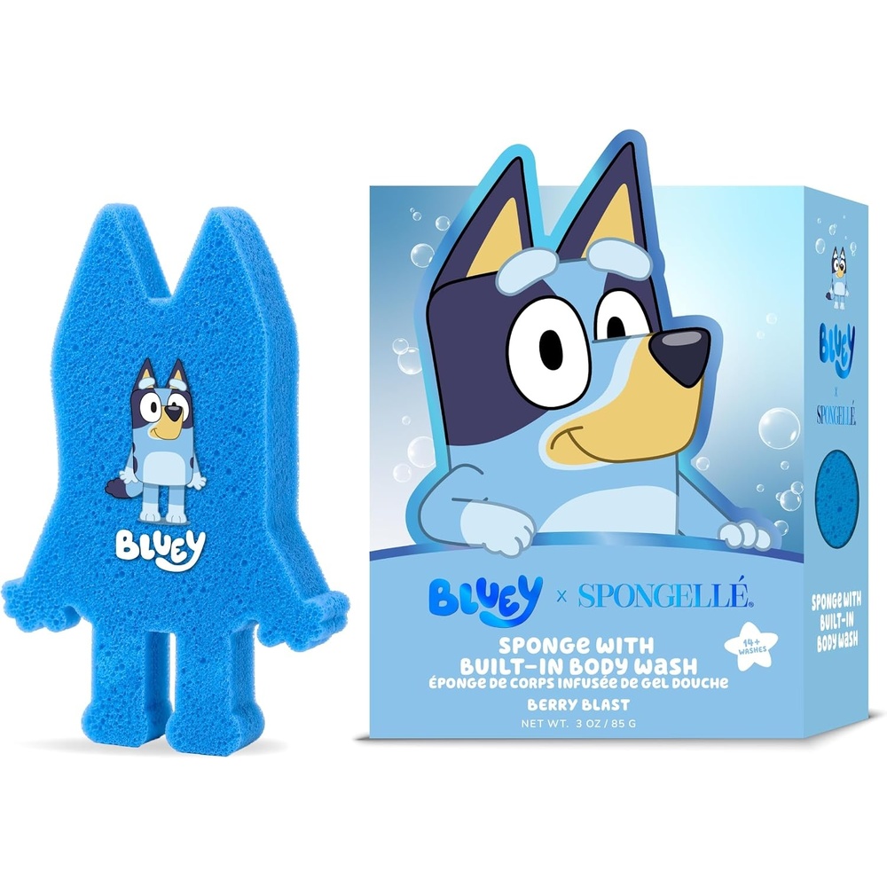 image:imageSpongelle Bluey  Berry Blast Body Buffer  Body Wash Infused Bath Sponge