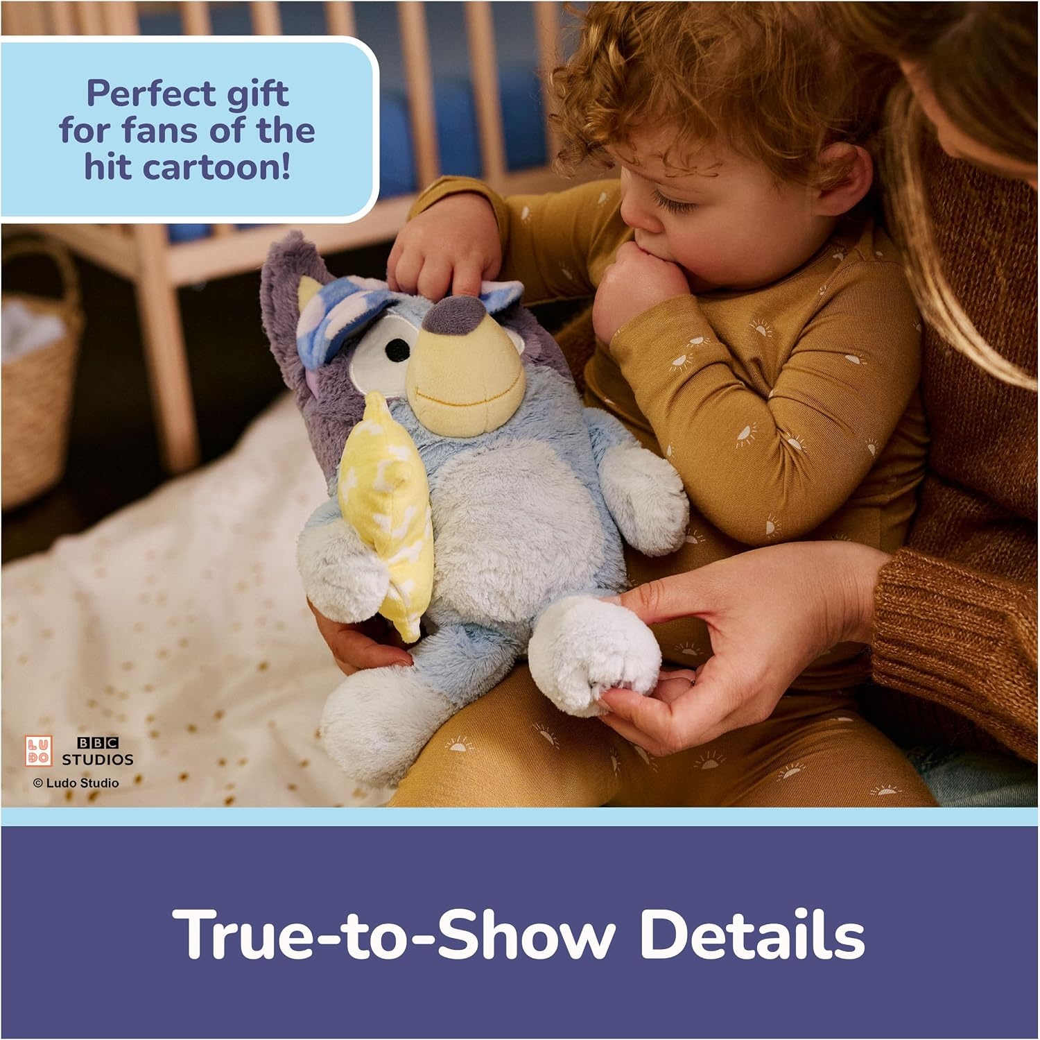 image:imageGUND Bedtime Bluey 13Inch Interactive Talking Musical Plush Toy for Babies