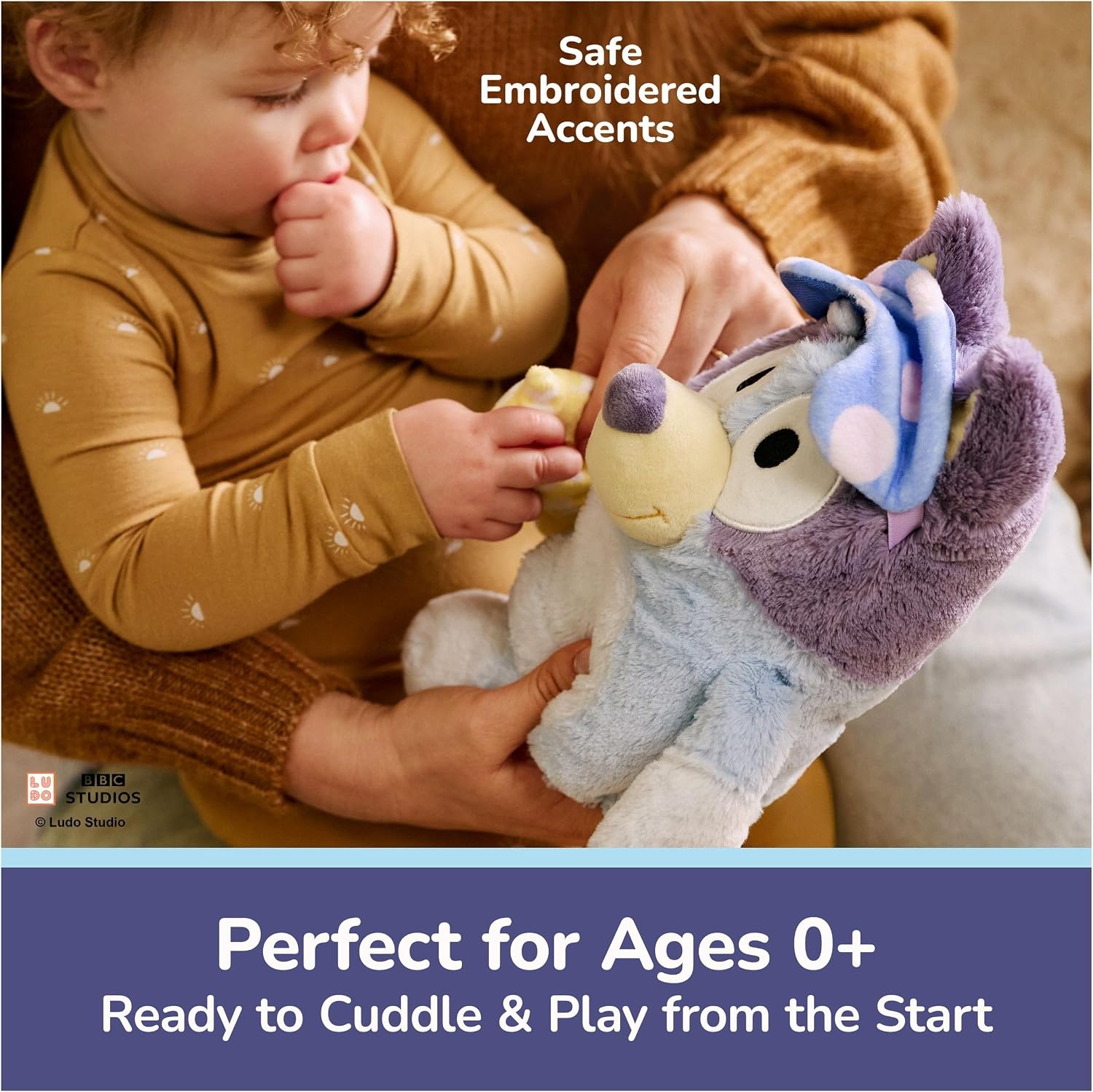 image:imageGUND Bedtime Bluey 13Inch Interactive Talking Musical Plush Toy for Babies