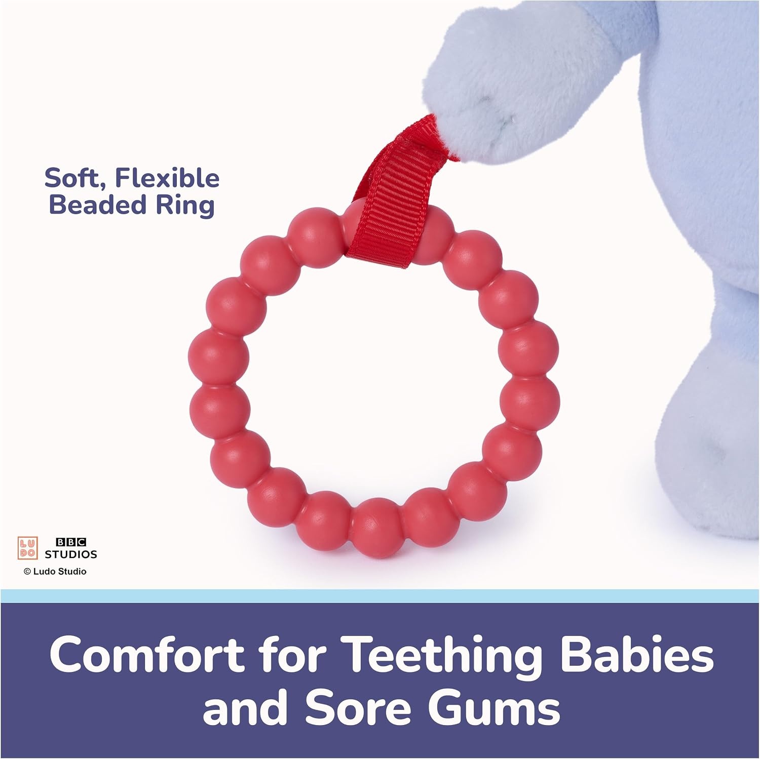 image:imageGUND Bluey Sensory TakeAlong Toy 7Inch Teething Ring Rattle Stroller Toy