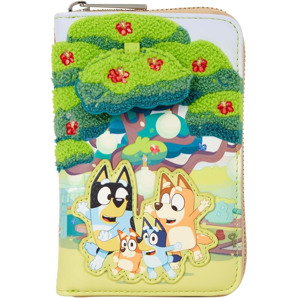 image:imageLoungefly Bluey Characters Backyard ZipAround Wallet 4 Card Slots and 1 Clear ID Slot Collectible Wallets